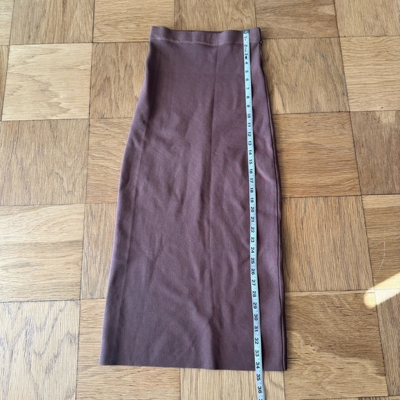 DISSH 8 Stretch Knit Skirt Brown Elastic Waist Pull On FLAW - Picture 6 of 8